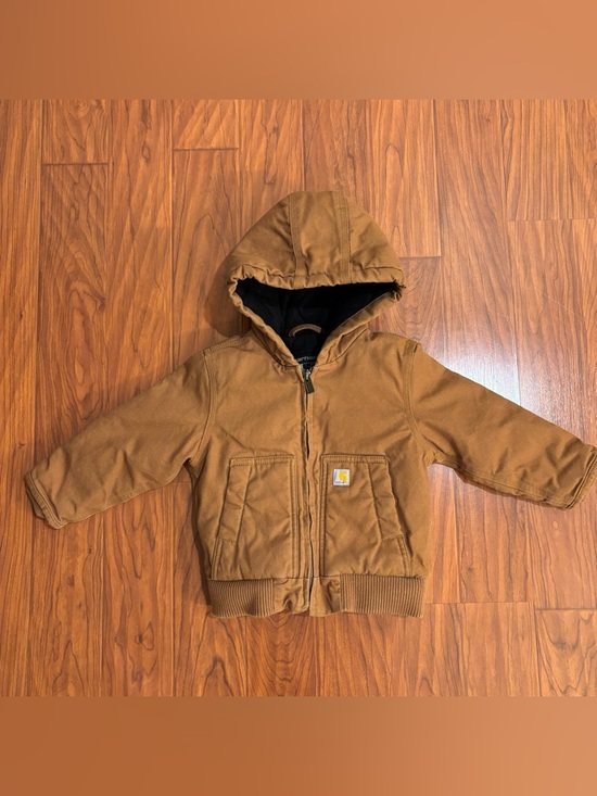 Carhartt Other - Carhartt Quilted Duck Jacket Logo Patch Boys 2T Brown Tan
